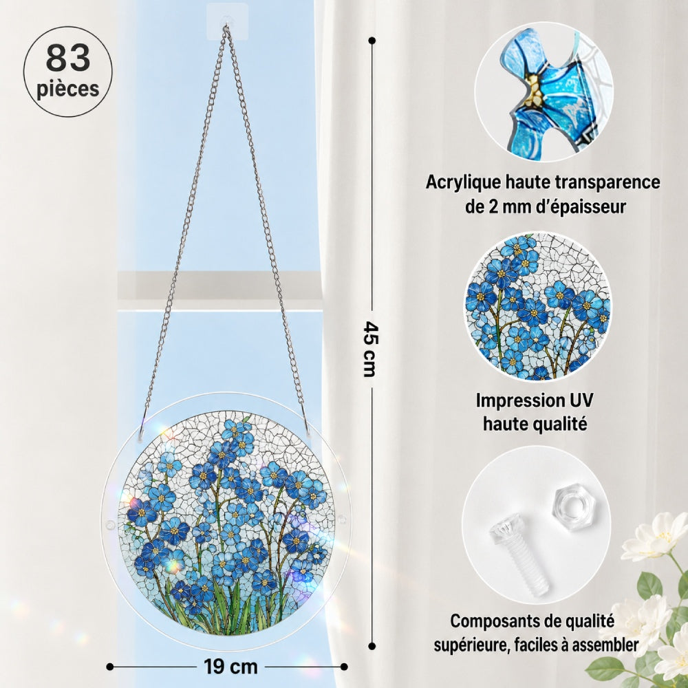 Attrape-Soleil en Acrylique Effet Vitrail – 4 Modèles Décoratifs Suspendus