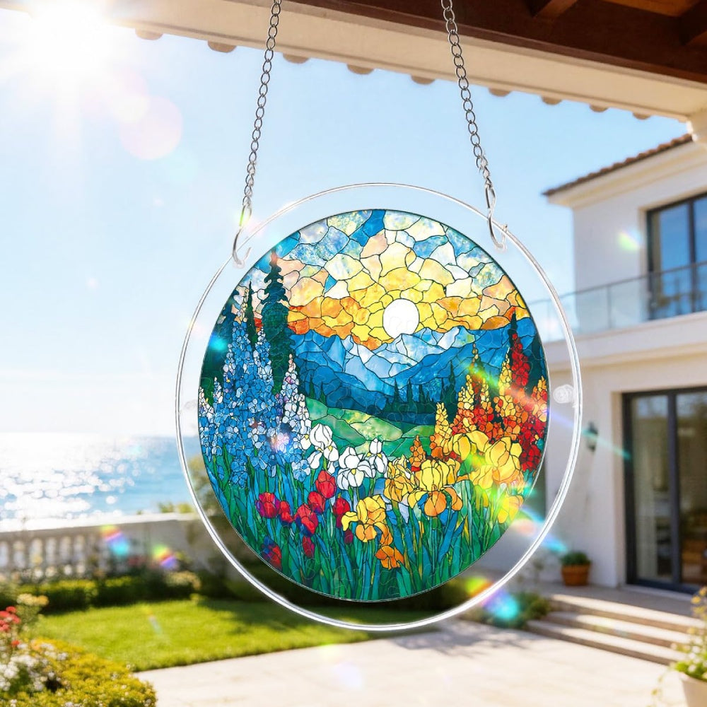 Attrape-Soleil en Acrylique Effet Vitrail – 4 Modèles Décoratifs Suspendus