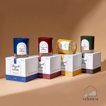 Bougie Parfumée "Symphonie de la Nature" avec Mèche en Bois – Collection Velunest