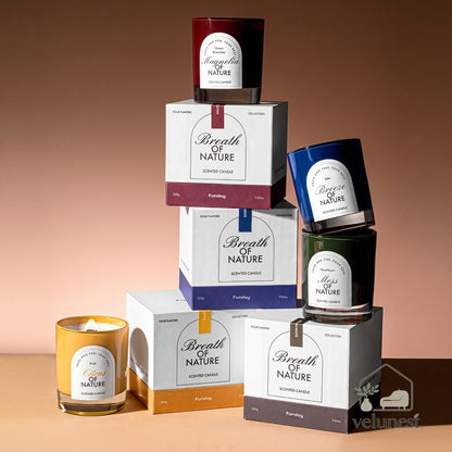 Bougie Parfumée "Symphonie de la Nature" avec Mèche en Bois – Collection Velunest