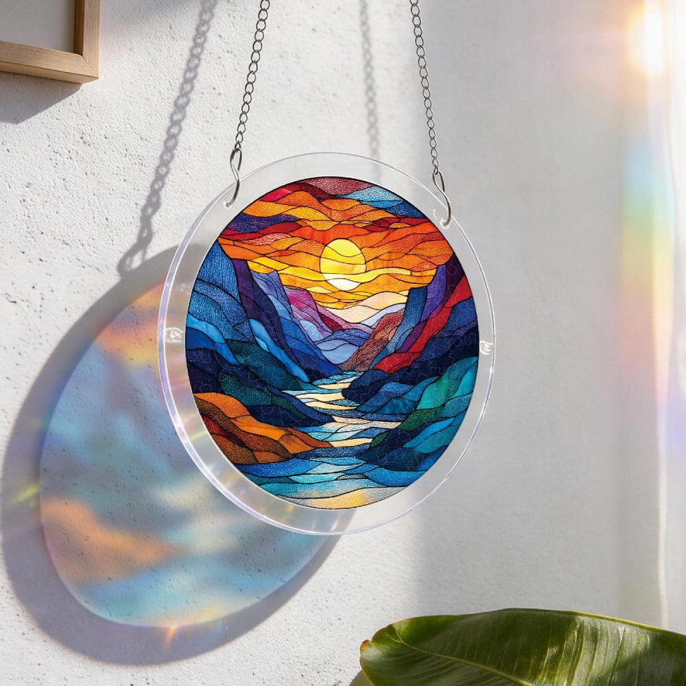 Attrape-Soleil en Acrylique Effet Vitrail – 4 Modèles Décoratifs Suspendus