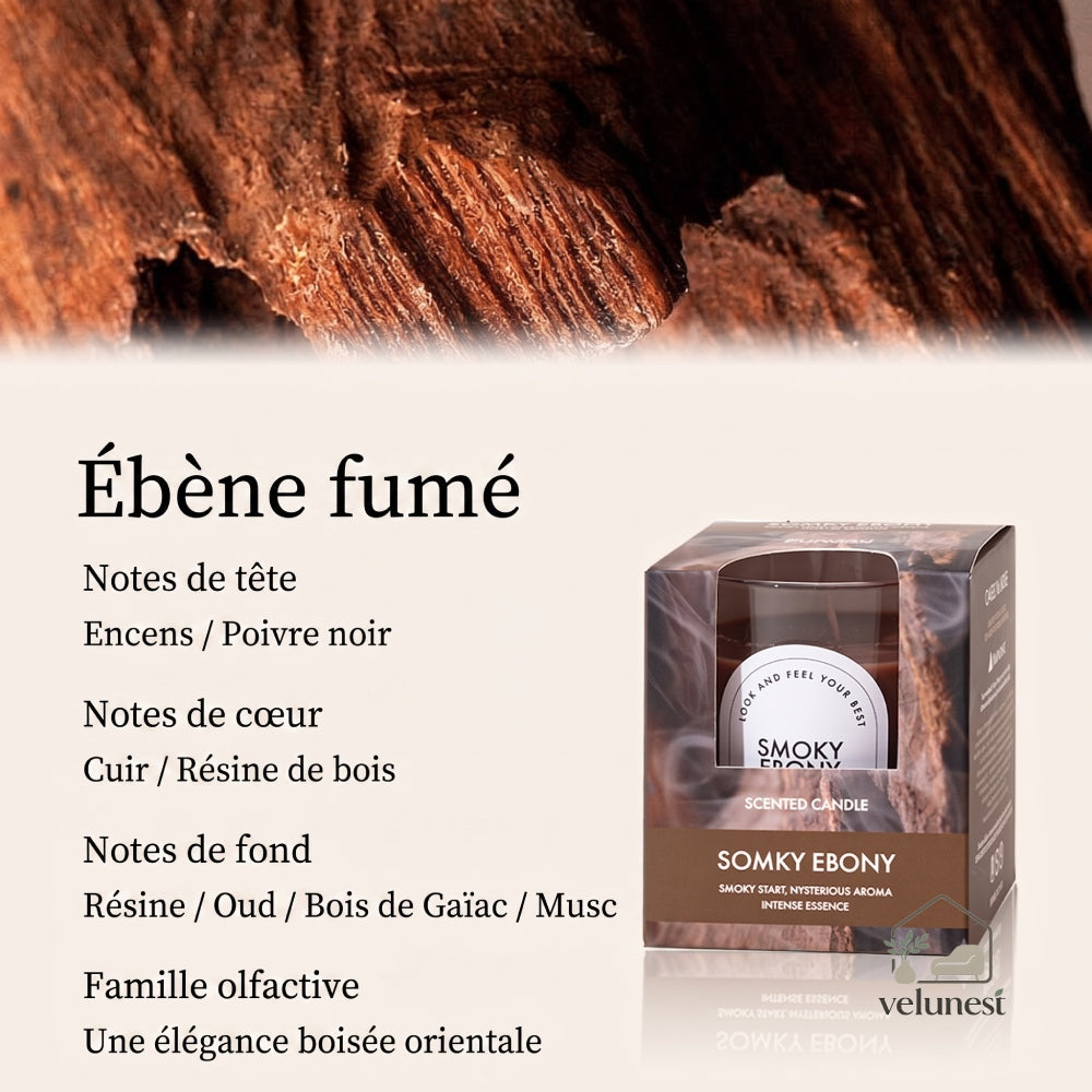 Bougie Parfumée en Verre Transparent – Collection "Couleurs & Senteurs" Velunest
