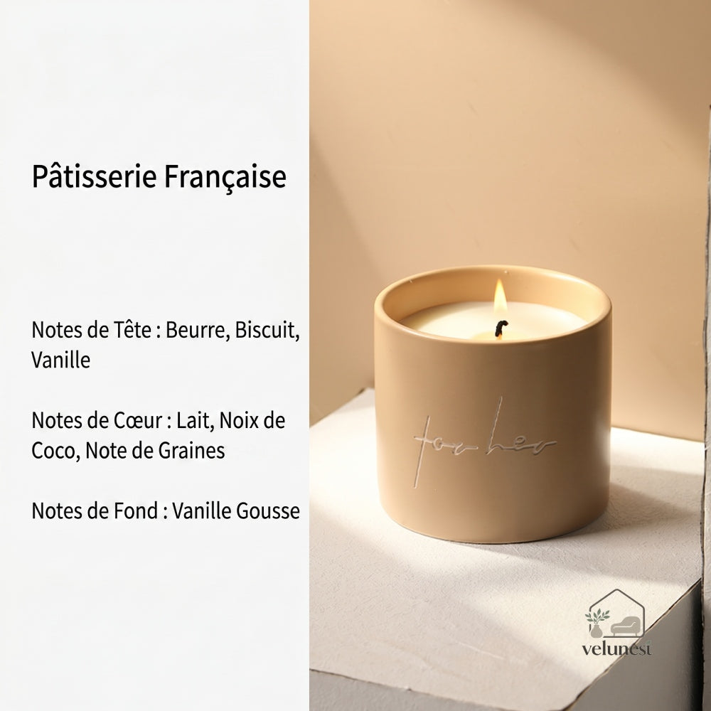 Bougie d'Aromathérapie en Céramique "For Her" – Senteurs Naturelles Velunest