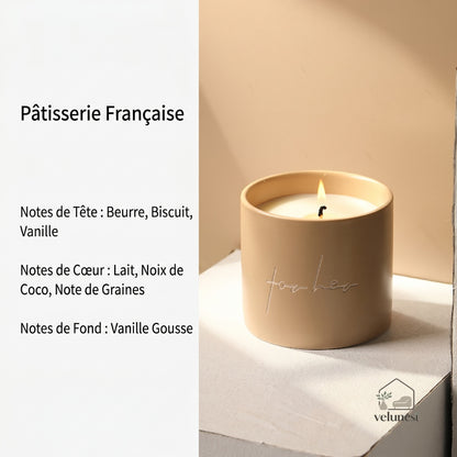 Bougie d'Aromathérapie en Céramique "For Her" – Senteurs Naturelles Velunest