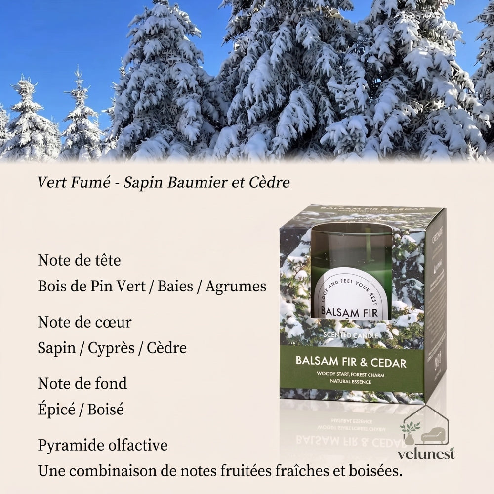 Bougie Parfumée en Verre Transparent – Collection "Couleurs & Senteurs" Velunest