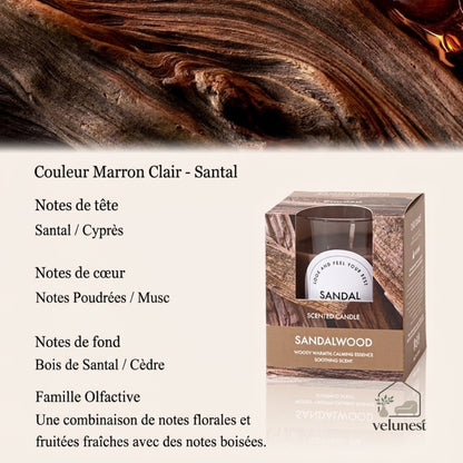 Bougie Parfumée en Verre Transparent – Collection "Couleurs & Senteurs" Velunest
