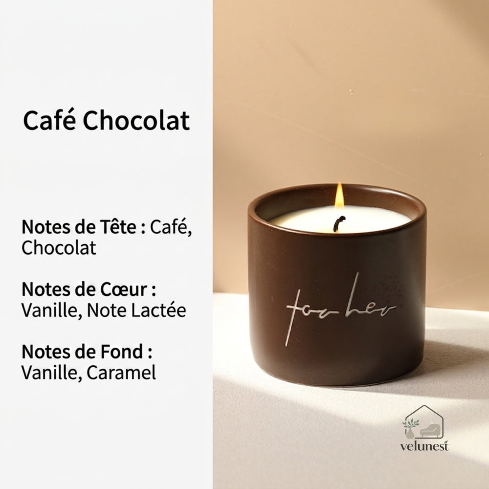 Bougie d'Aromathérapie en Céramique "For Her" – Senteurs Naturelles Velunest