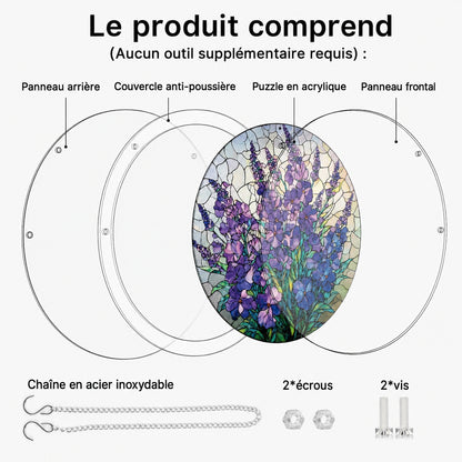 Attrape-Soleil en Acrylique Effet Vitrail – Grâce du Jardin Violet