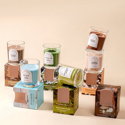 Bougie Parfumée en Verre Transparent – Collection "Couleurs & Senteurs" Velunest