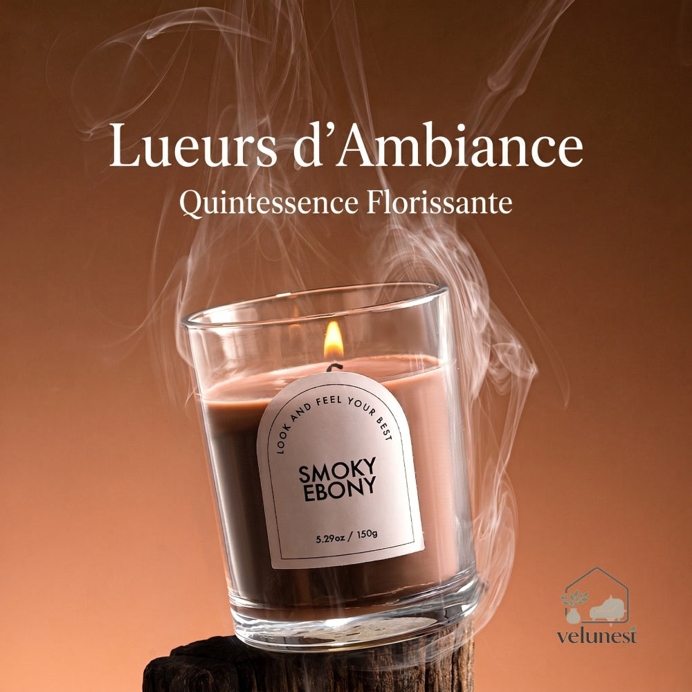 Bougie Parfumée en Verre Transparent – Collection "Couleurs & Senteurs" Velunest